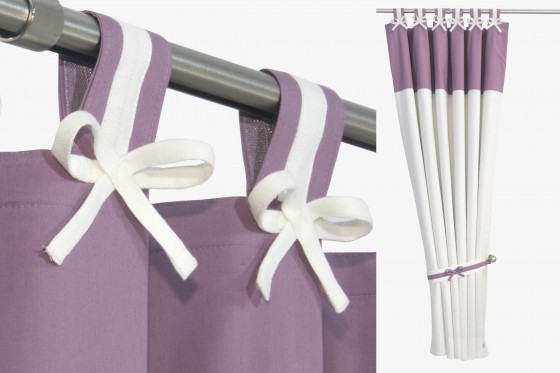 Purple & White Nursery Curtains 