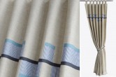 Blue and Grey Linen Blend Curtains