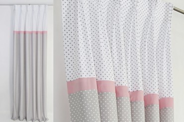 Grey & Pink  Blackout Curtains